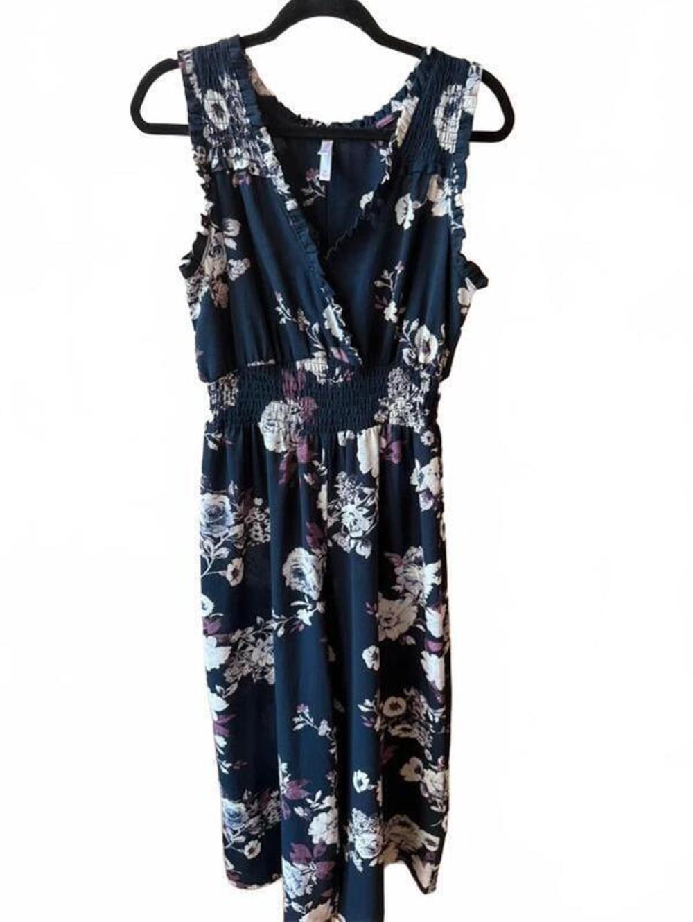 Floral Sleeveless Jumpsuit with Smocked Waist